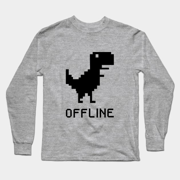 Offline dinosaur Long Sleeve T-Shirt by coffeeman